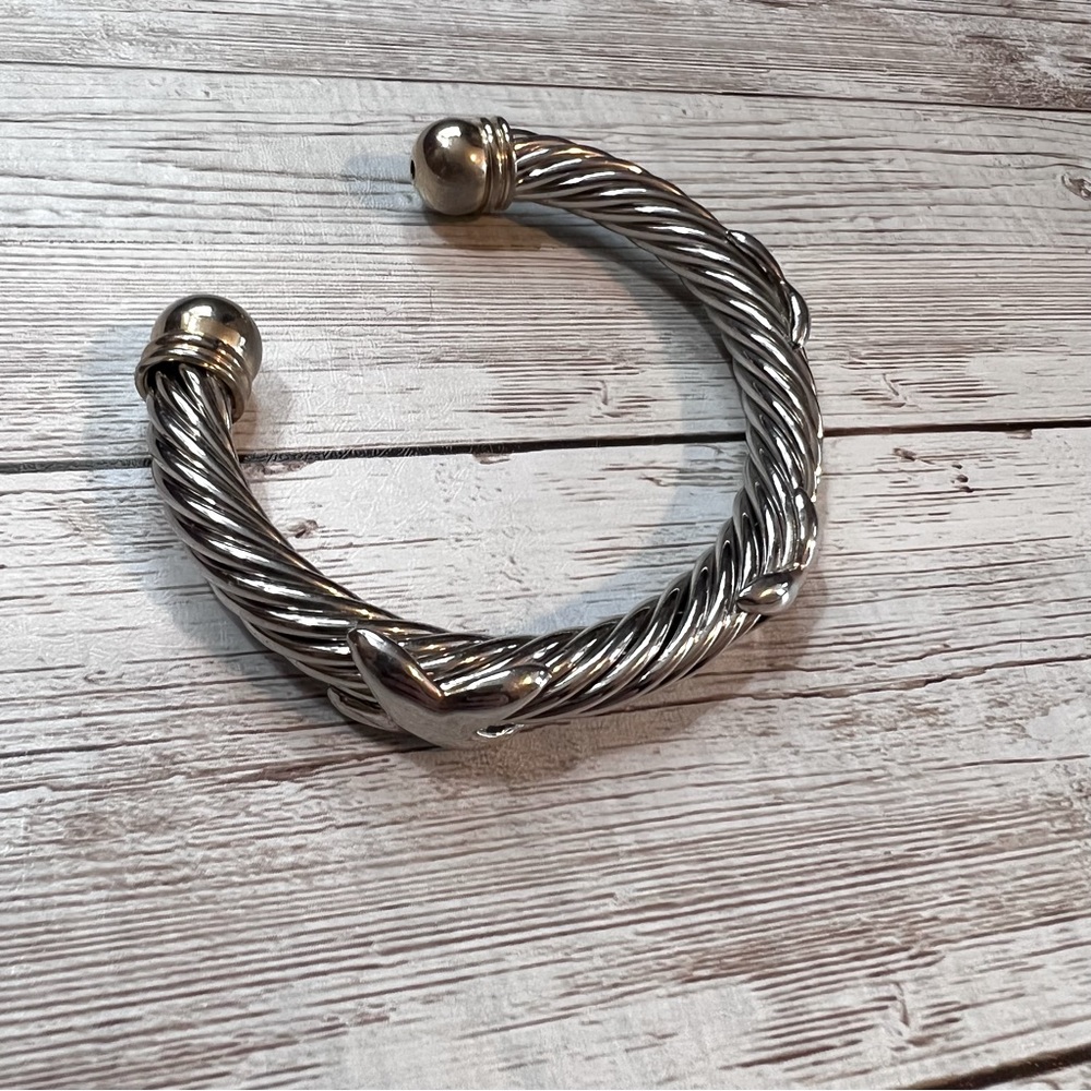 💚Silver/gold cuff bracelet